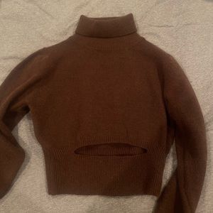 Brown turtleneck sweater